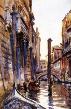 古典的なヴェネツィア Painting - ジョン・シンガー・サージェント・ヴェニスの側運河